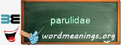 WordMeaning blackboard for parulidae